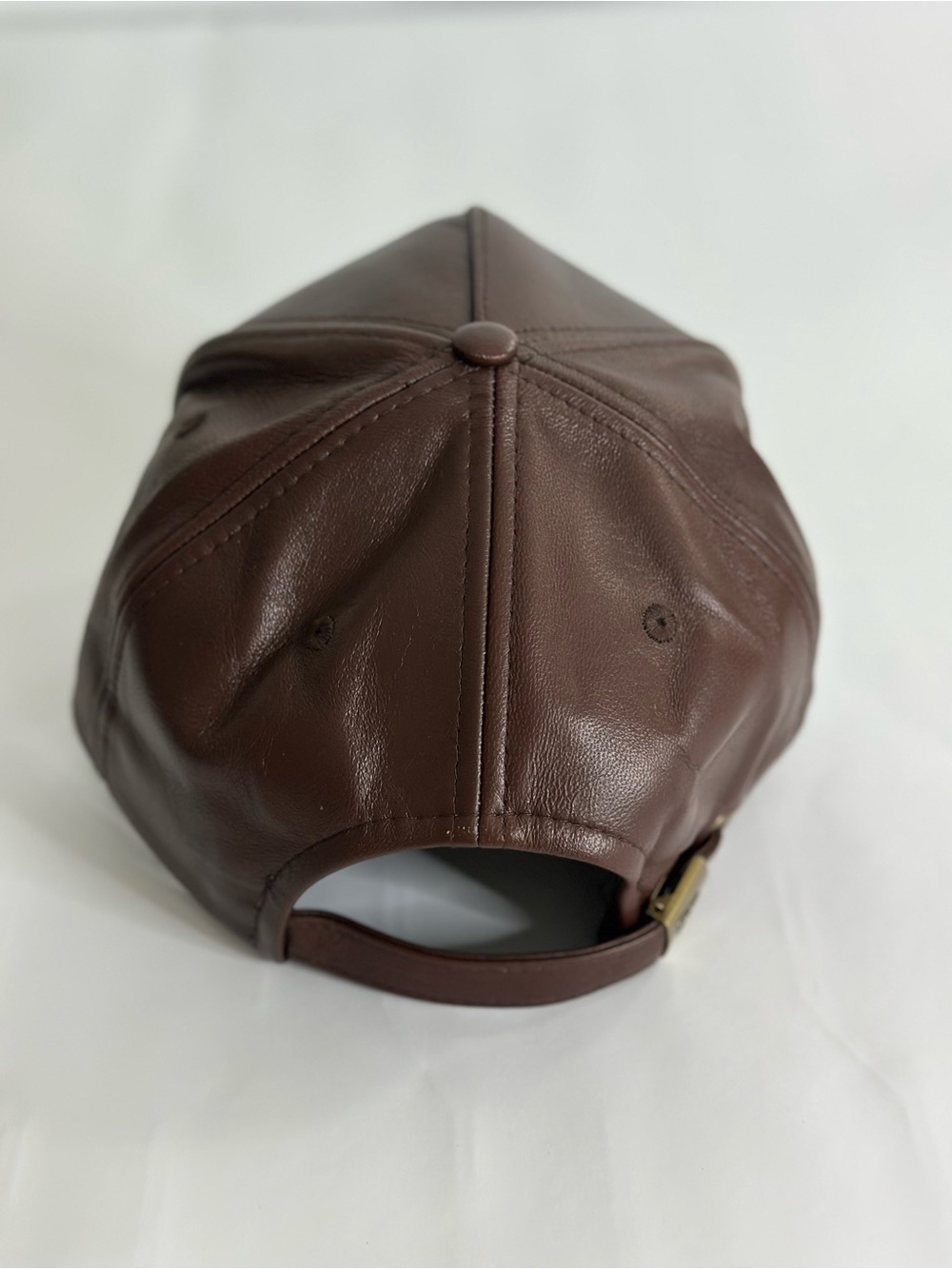 New Era NY Yankees Brown 100% Genuine Leather Hat Adjustable OSFM MLB Cap NWT - Picture 3 of 10
